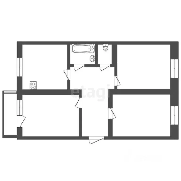 3-к кв. Бурятия, Улан-Удэ ул. Гармаева, 41 (77.9 м) - Фото 1