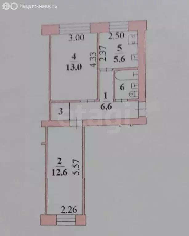 2-комнатная квартира: Липецк, улица Гагарина, 10 (42.3 м) - Фото 0