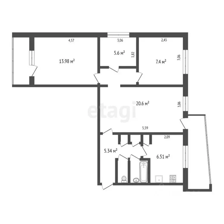 4-к кв. Мордовия, Саранск Ярославская ул., 16 (64.0 м) - Фото 1