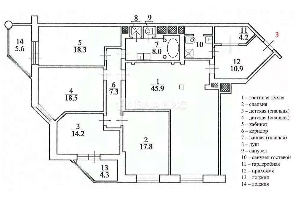 4-к кв. Москва Минская ул., 1ГК2 (152.1 м) - Фото 2