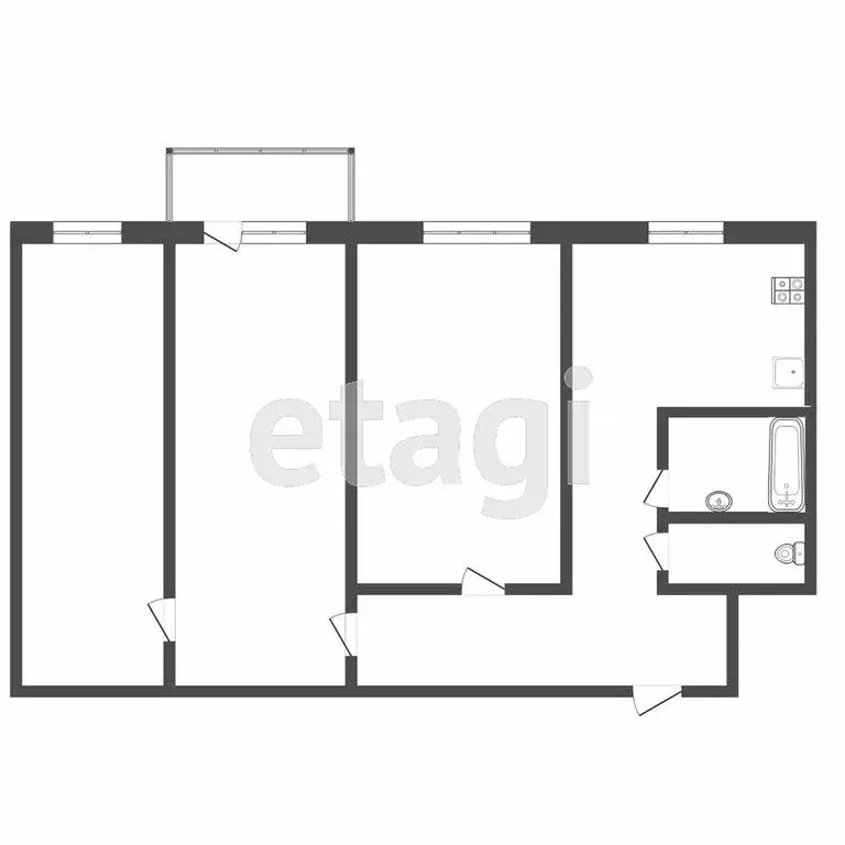 3-комнатная квартира: Тюмень, улица Энергетиков, 54 (57.1 м) - Фото 1