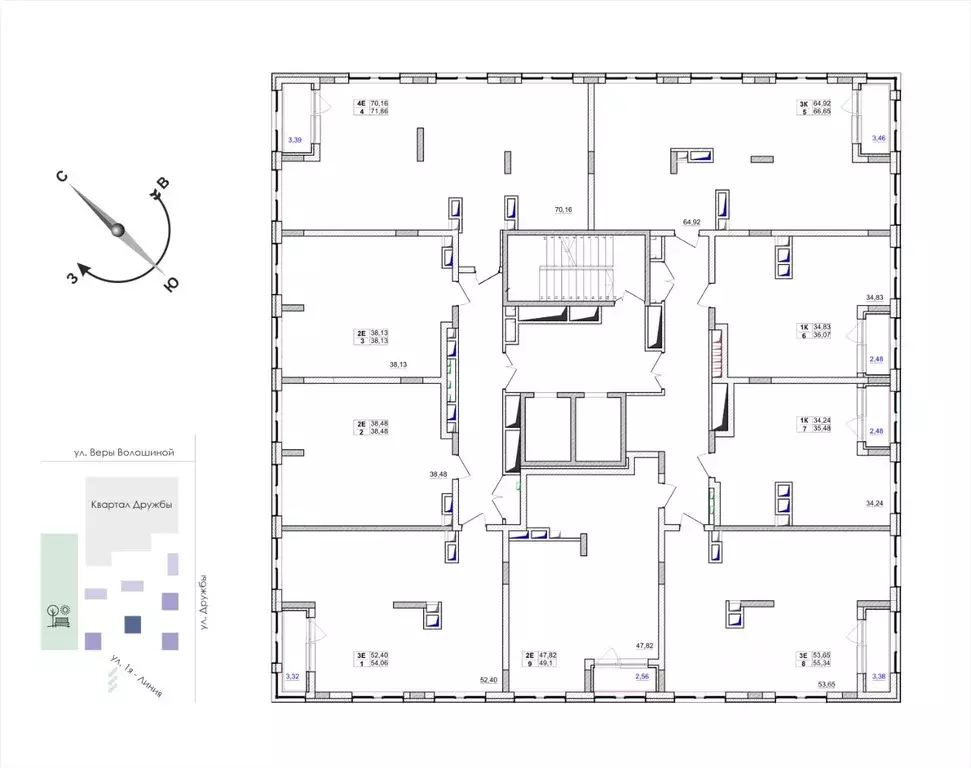 4-к кв. Кемеровская область, Кемерово ул. Дружбы, 9 (71.86 м) - Фото 2