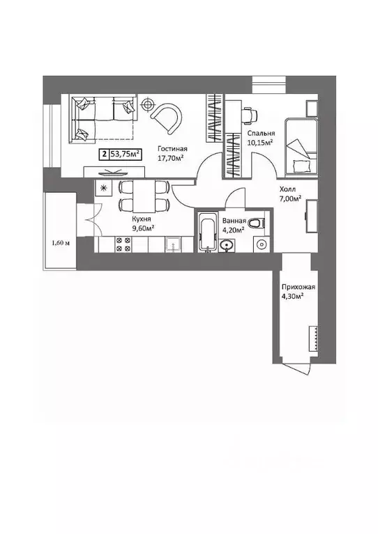 2-к кв. Ярославская область, Ярославль ул. Старая Костромская, 6 (53.1 ... - Фото 1