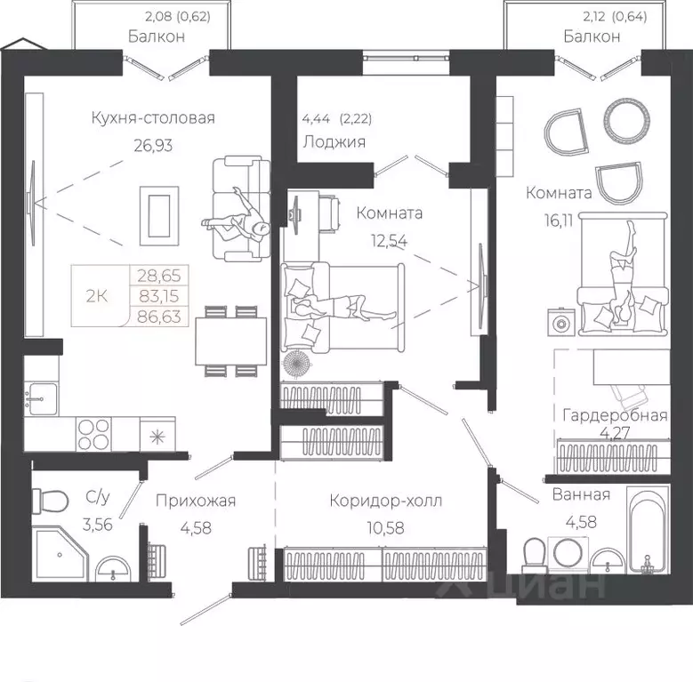 2-к кв. Алтай, Майминский район, с. Майма ул. Энергетиков (86.63 м) - Фото 1