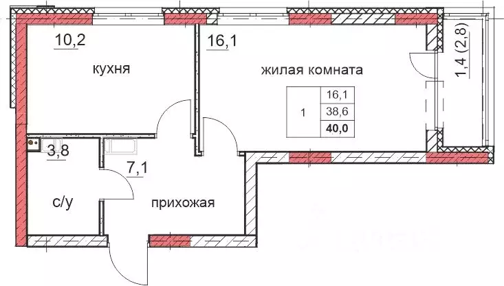 1-к кв. Нижегородская область, Дзержинск Комсомольский мкр,  (38.6 м) - Фото 0