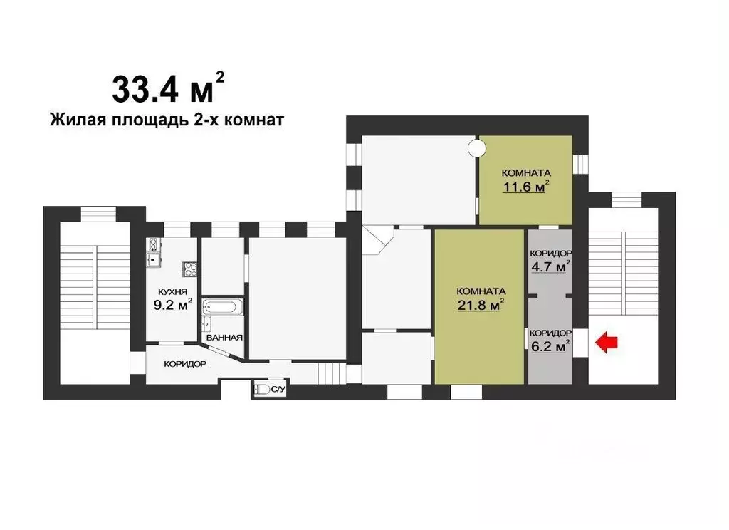 Комната Санкт-Петербург Дегтярная ул., 31 - Фото 1