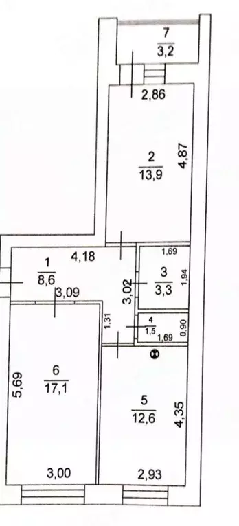 2-к кв. Тверская область, Тверь Псковская ул., 4 (60.2 м) - Фото 1