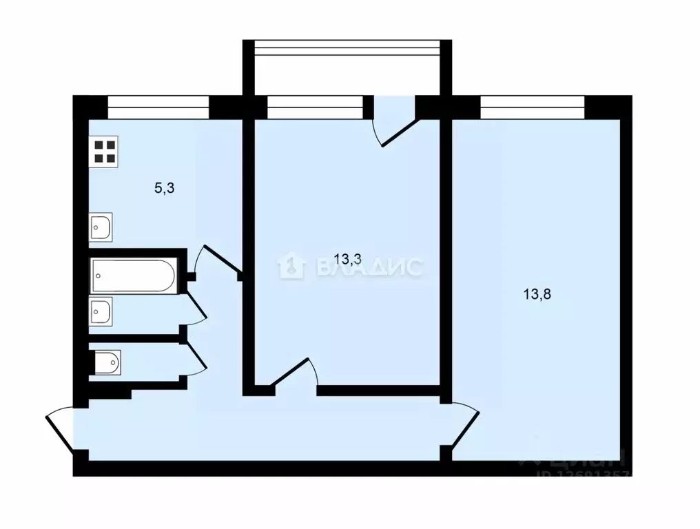 2-к кв. Владимирская область, Владимир ул. Егорова, 9 (44.1 м) - Фото 1
