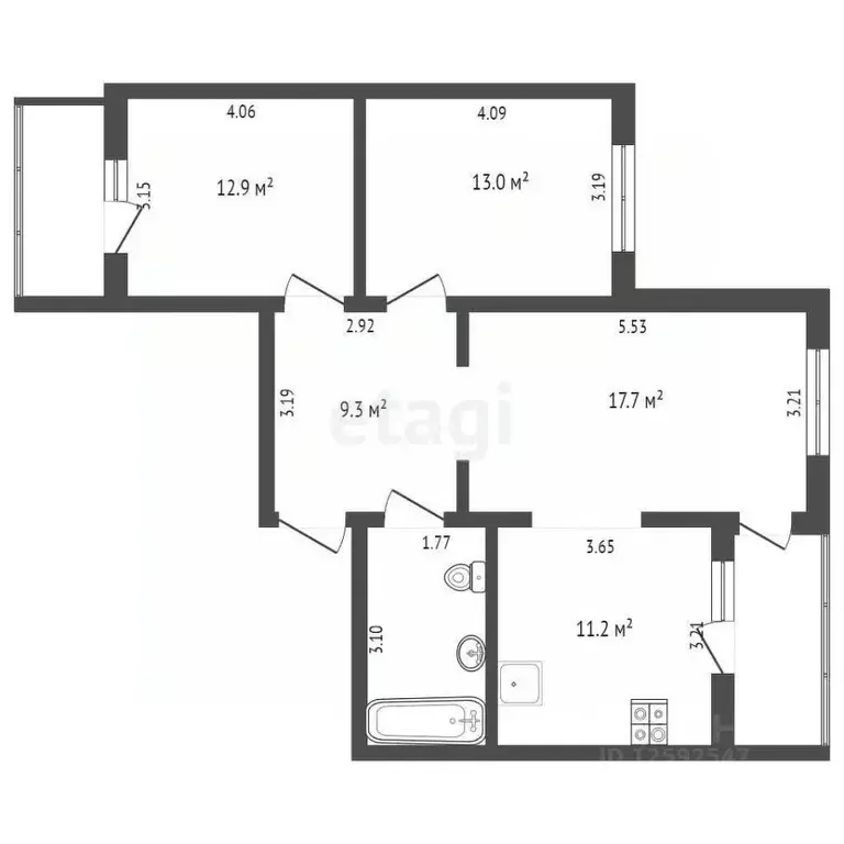 3-к кв. Крым, Симферополь ул. Балаклавская (73.7 м) - Фото 1