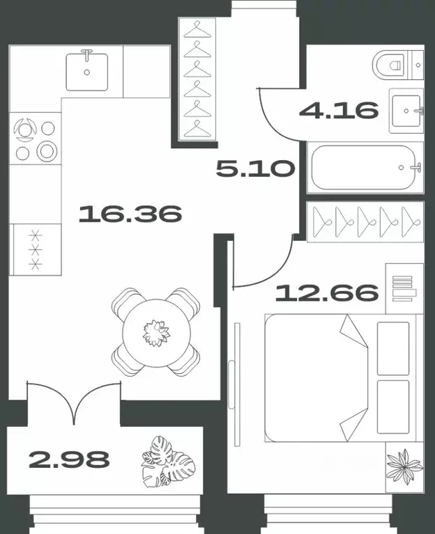 1-к кв. Тульская область, Тула ул. Каракозова (41.26 м) - Фото 1