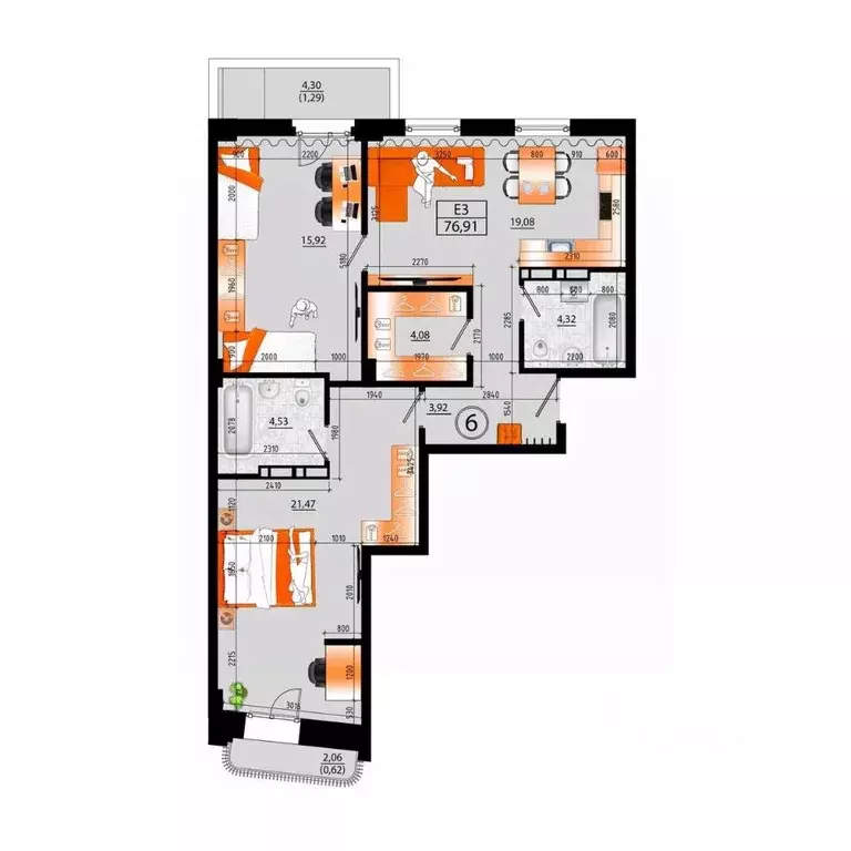 1-к кв. Приморский край, Владивосток Санрайс жилой комплекс (75.0 м) - Фото 2