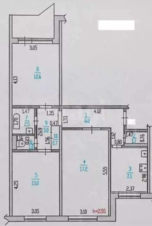 3-к кв. Алтайский край, Барнаул пер. Ядринцева, 78 (64.4 м) - Фото 1