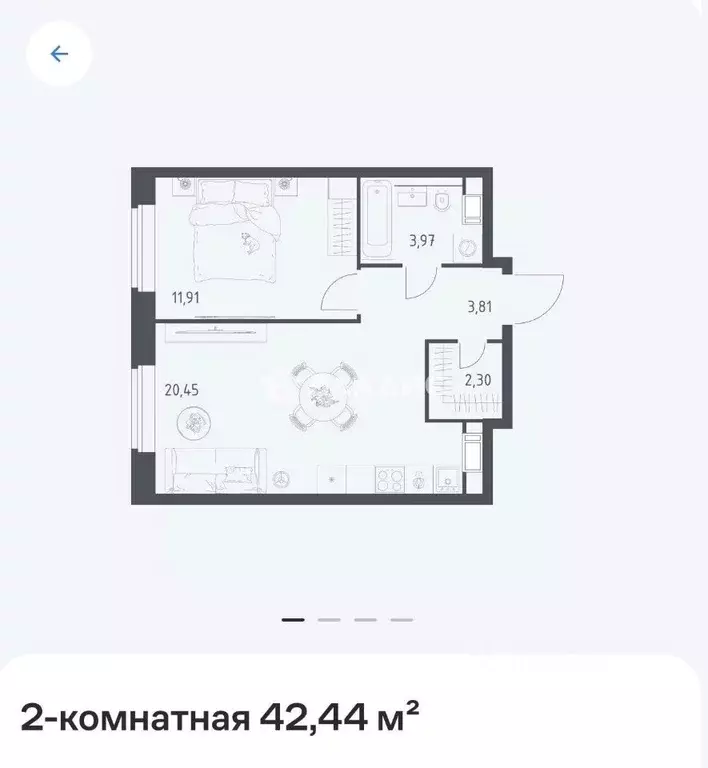 1-к кв. Москва Шереметьевская ул., 21 (41.9 м) - Фото 2