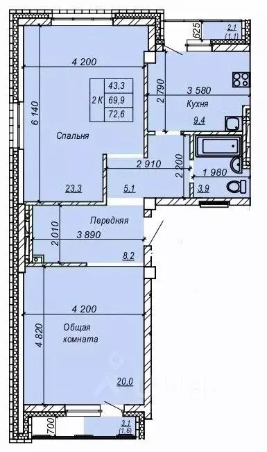 2-к кв. Новосибирская область, Новосибирск Затулинский жилмассив, ул. ... - Фото 0