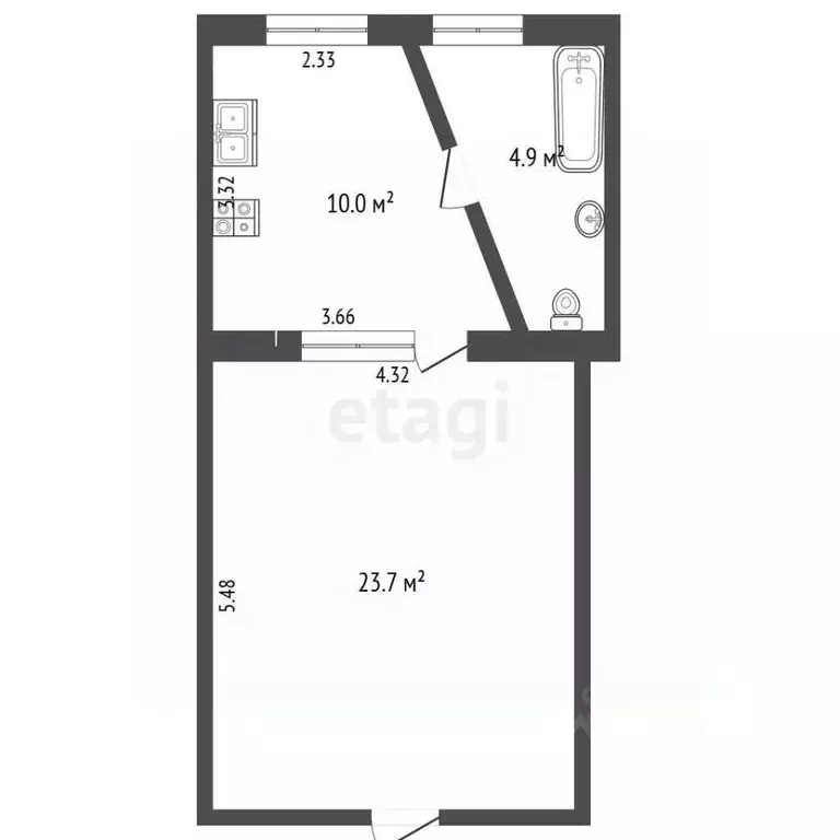 1-к кв. Крым, Ялта ул. Богдановича, 2 (38.0 м) - Фото 2