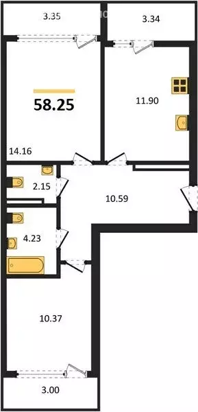 2-комнатная квартира: Алушта, улица Багликова, 27к1 (58 м) - Фото 1