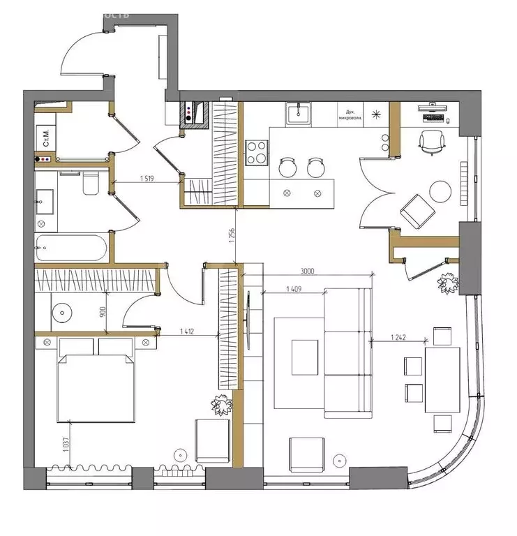 3-комнатная квартира: Ижевск, улица Максима Горького, 147 (83 м) - Фото 1