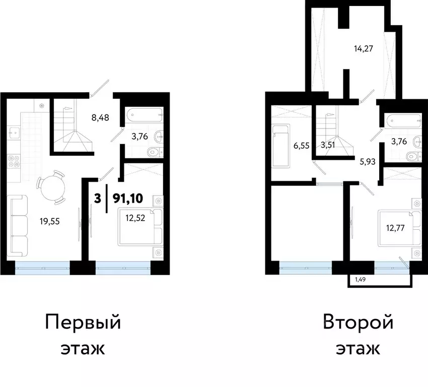 3-к кв. Тюменская область, Тюмень Тарманы мкр,  (91.1 м) - Фото 0