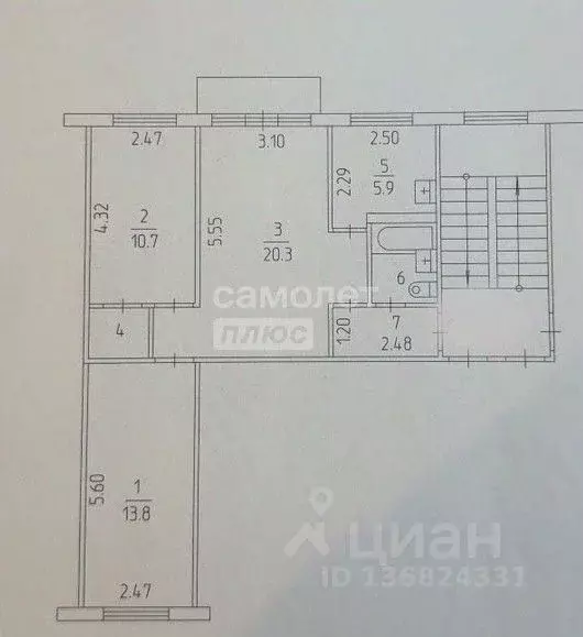 3-к кв. Пермский край, Пермь ул. Мира, 70б (57.9 м) - Фото 2