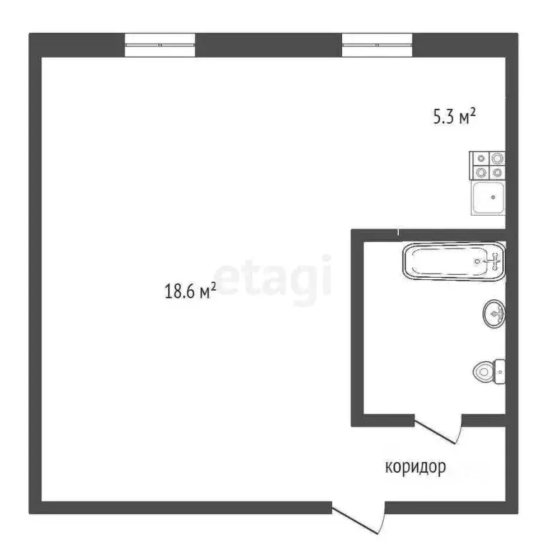 Студия Вологодская область, Череповец Архангельская ул., 11 (30.1 м) - Фото 2
