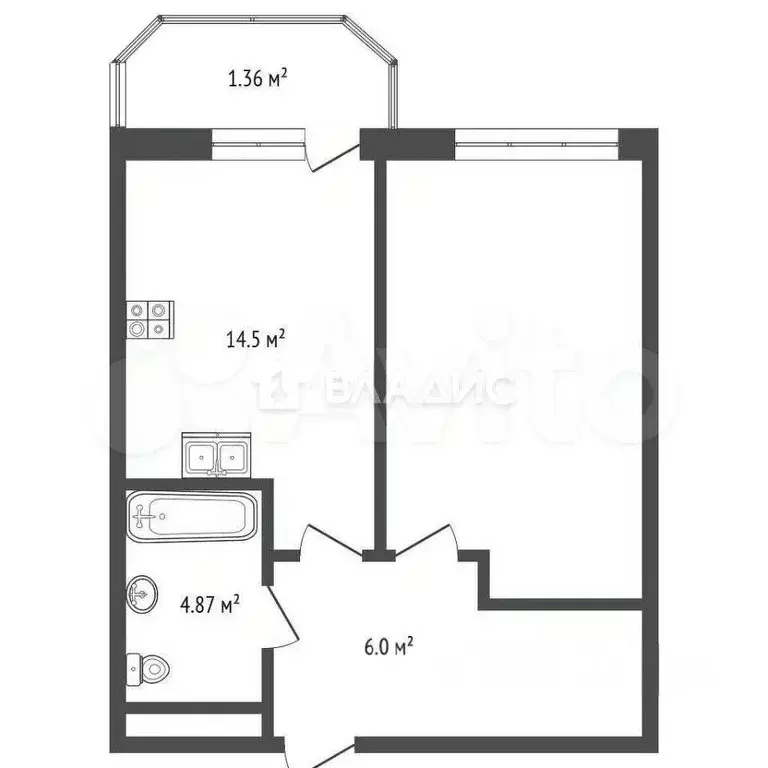2-к. квартира, 47 м, 7/24 эт. - Фото 0