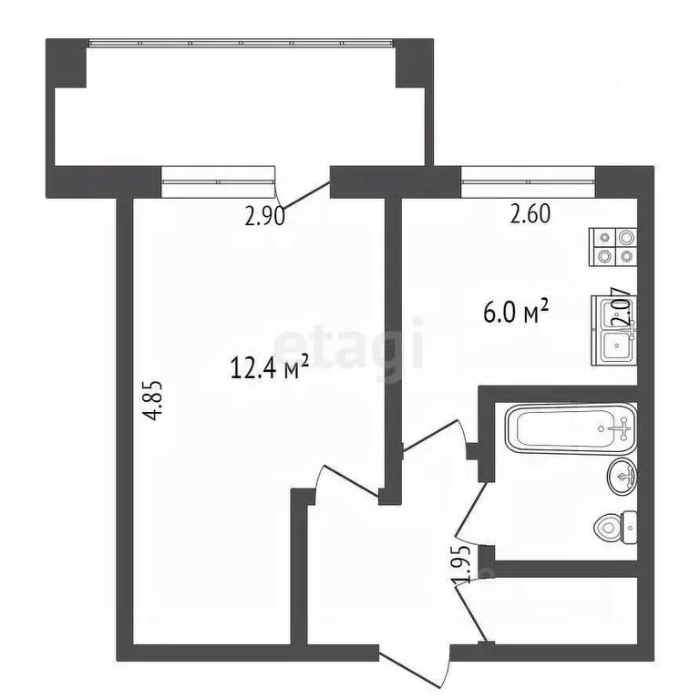 1-к кв. Коми, Сыктывкар ул. Космонавтов, 3 (26.0 м) - Фото 1