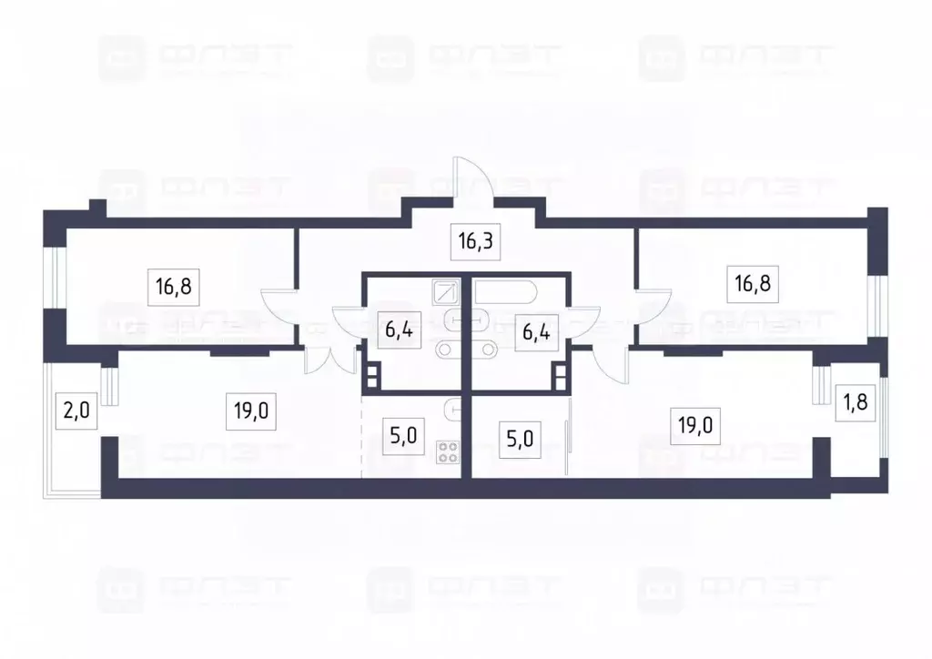 3-к кв. Татарстан, Казань ул. Горьковское Шоссе, 2Ак1 (110.4 м) - Фото 1
