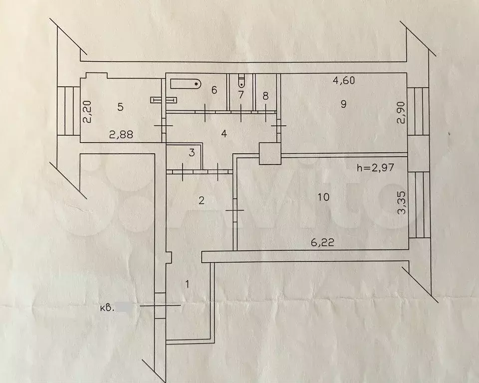 2-к. квартира, 64 м, 2/4 эт. - Фото 0