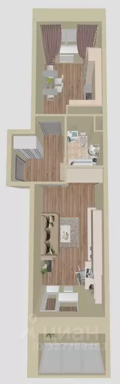 1-к кв. Московская область, Домодедово Востряково мкр, ул. Ледовская, ... - Фото 2