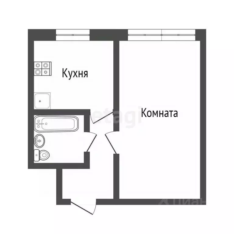 1-к кв. Крым, Симферополь ул. Киевская (29.0 м) - Фото 0