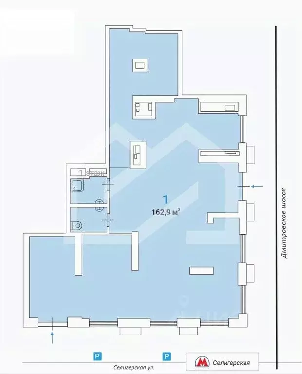 Торговая площадь в Москва Дмитровское ш., вл89 (163 м) - Фото 1