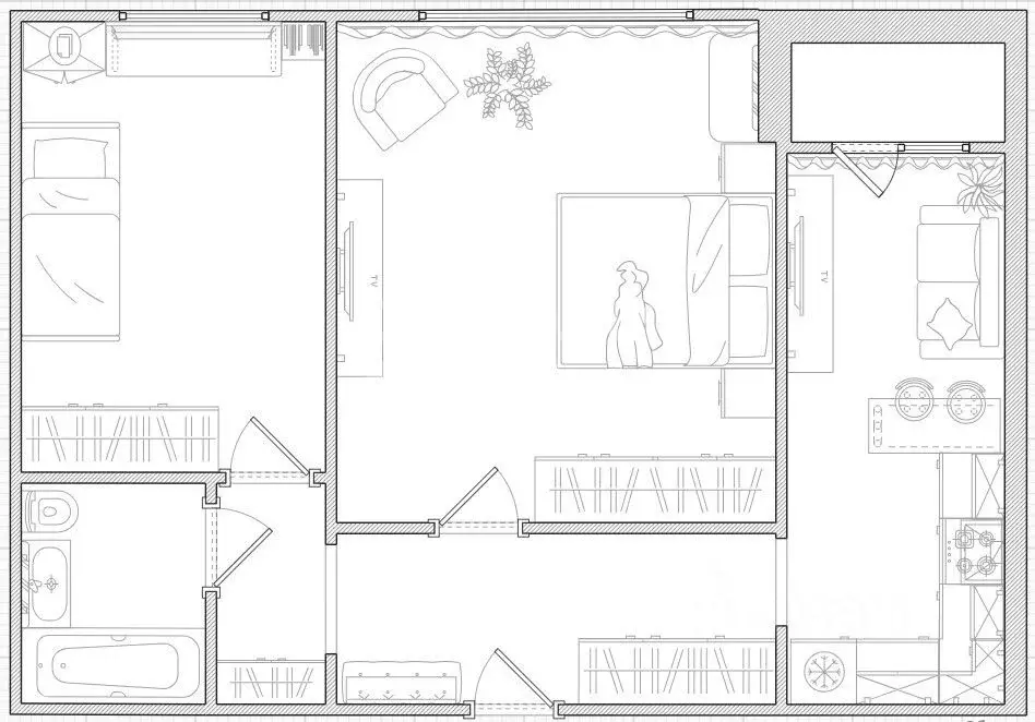 2-к кв. Самарская область, Самара Пугачевская ул., 40 (52.9 м) - Фото 2