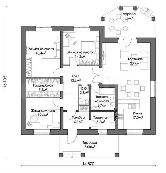 4-к. квартира, 150 м, 7/7 эт. - Фото 0