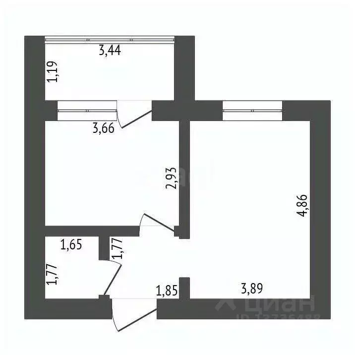 1-к кв. Амурская область, Благовещенск Артиллерийская ул., 87 (35.8 м) - Фото 0