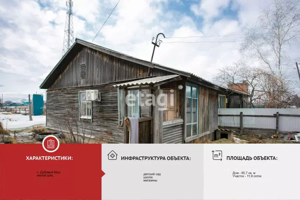 Дом в Хабаровский край, Нанайский район, с. Дубовый Мыс  (66 м) - Фото 0