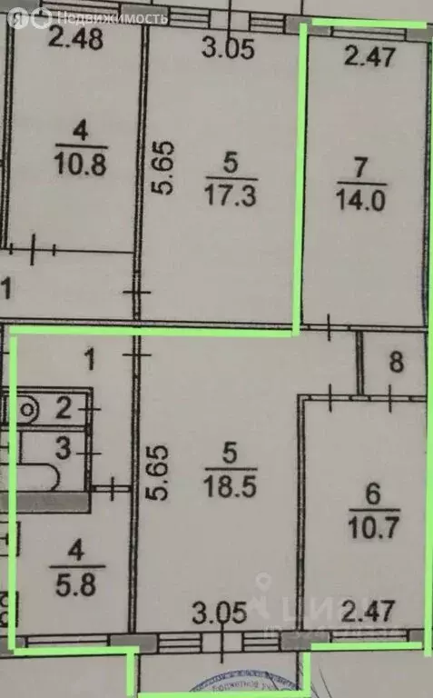 3-комнатная квартира: Томск, Алтайская улица, 34 (60 м) - Фото 1