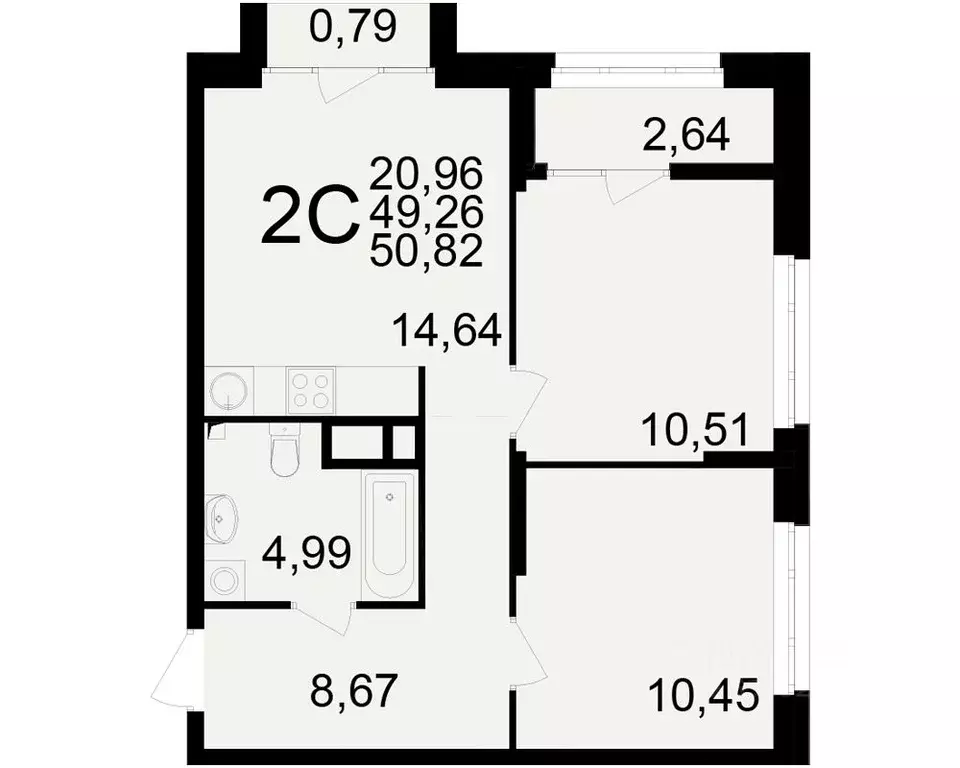 2-к кв. Рязанская область, Рязань Аура жилой комплекс (49.26 м) - Фото 1