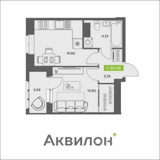 1-к кв. Архангельская область, Архангельск АКвартал жилой комплекс ... - Фото 0