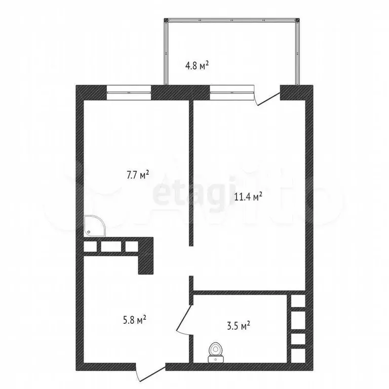 1-к. квартира, 30 м, 9/25 эт. - Фото 1
