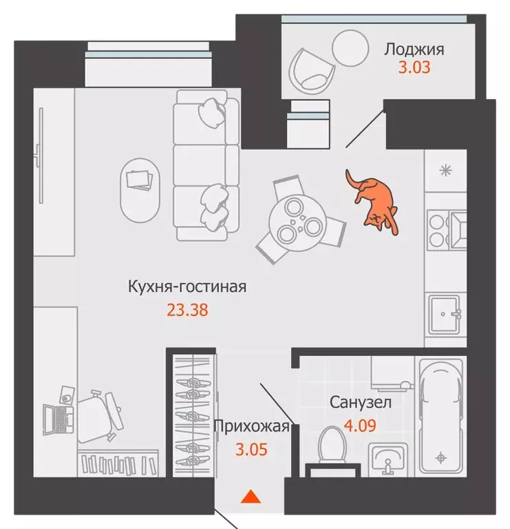 Квартира-студия: Киров, улица Дмитрия Козулева, 2к1 (32 м) - Фото 0