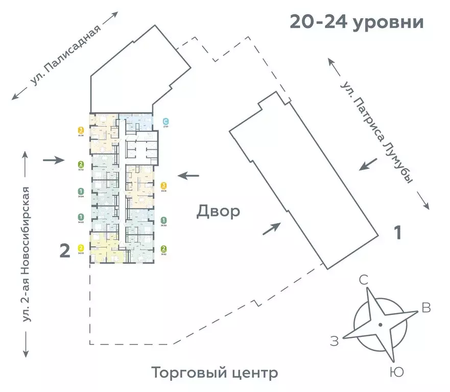 2-комнатная квартира: Екатеринбург, улица Патриса Лумумбы, 4 (35.52 м) - Фото 1