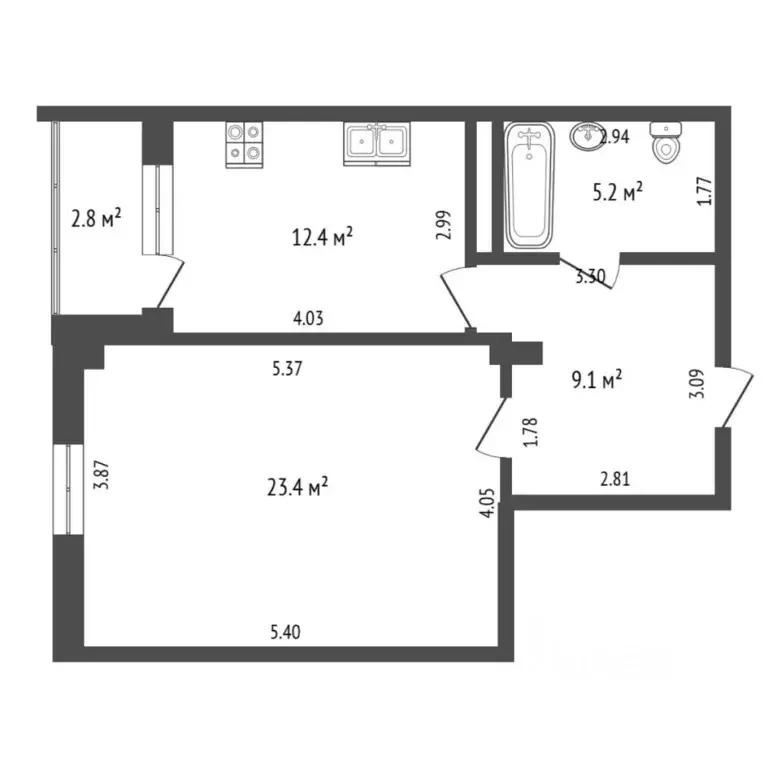 1-к кв. Тюменская область, Тюмень ул. Вересковая, 11 (50.1 м) - Фото 2
