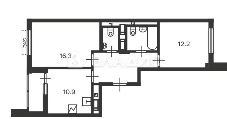 2-комнатная квартира: Москва, Кусковская улица, 12/1 (54.4 м) - Фото 1