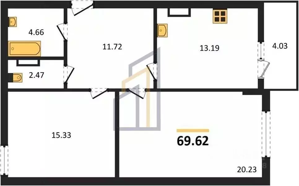 2-к кв. Крым, Евпатория ул. Чапаева, 28Л (69.62 м) - Фото 2