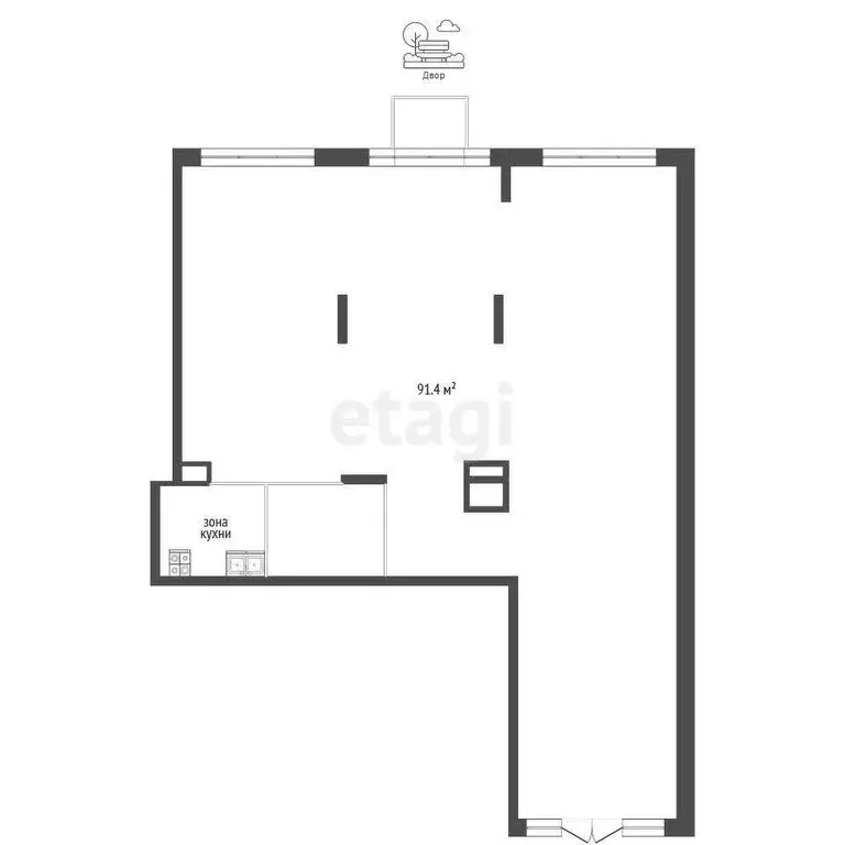 Торговая площадь (91.4 м) - Фото 1