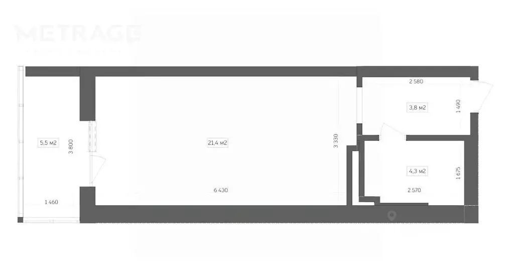Студия Новосибирская область, Новосибирск ул. Гоголя, 40/1 (30.1 м) - Фото 2