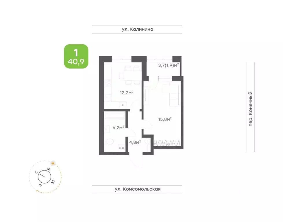 2-к кв. Хабаровский край, Хабаровск Клубный Дом на Калинина жилой ... - Фото 1