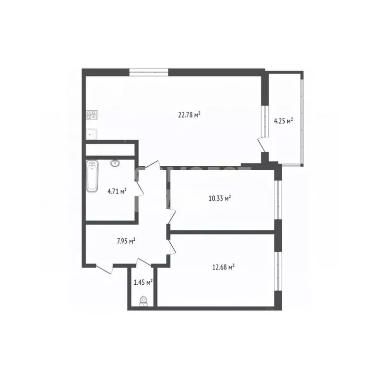 2-к кв. Ханты-Мансийский АО, Сургут ул. Ивана Захарова, 17 (64.15 м) - Фото 2