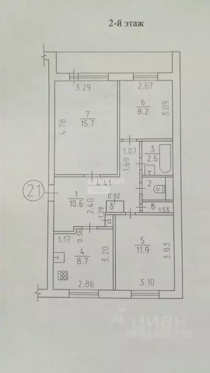 3-к кв. удмуртия, ижевск сельская ул, 3 (60.6 м) - Фото 1