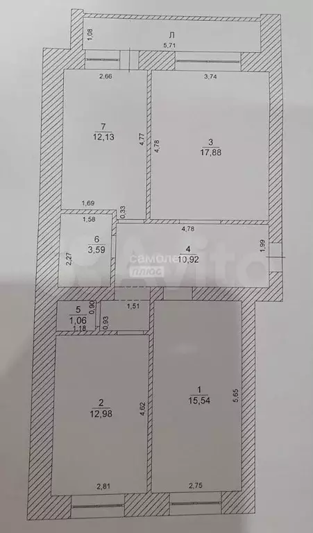 3-к. квартира, 74,1 м, 4/5 эт. - Фото 0